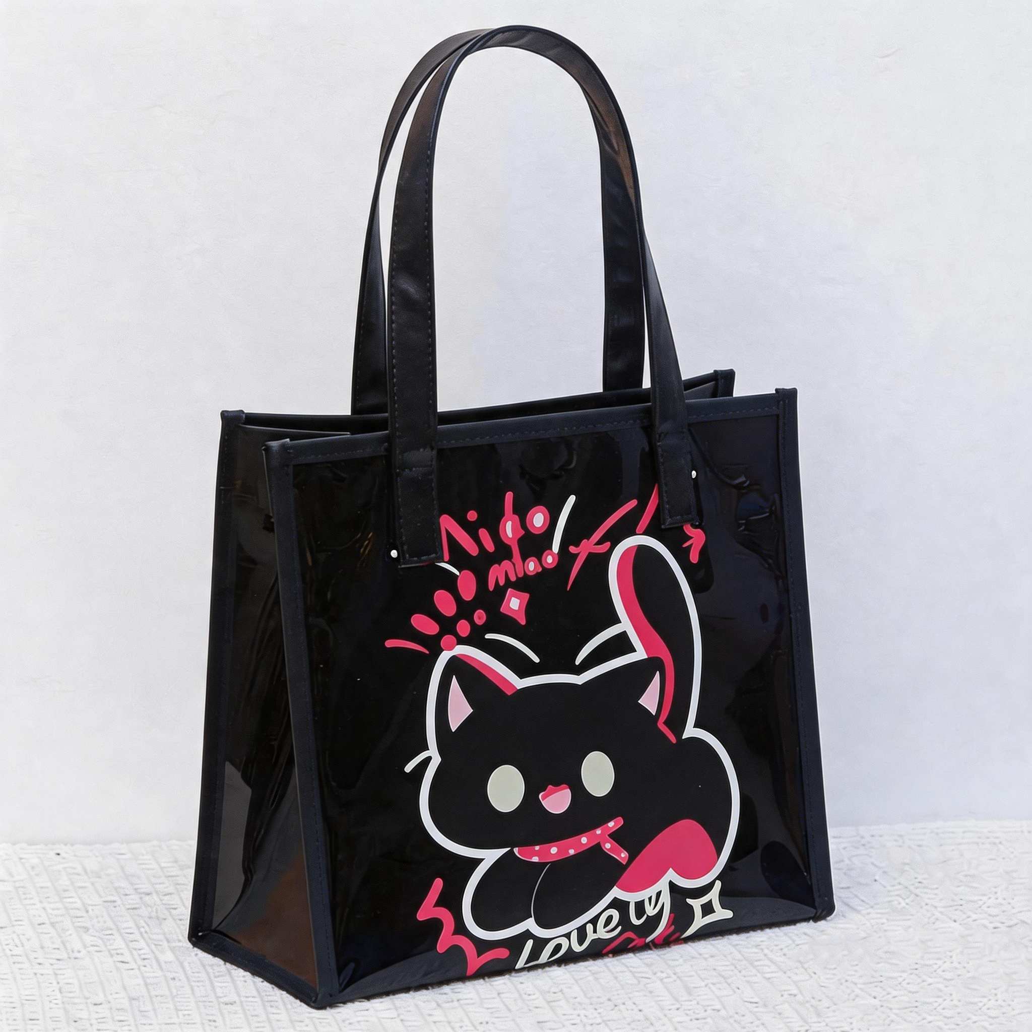 Women Bags Lv - 여성용 PVC 토트백 방수 대용량 지퍼
