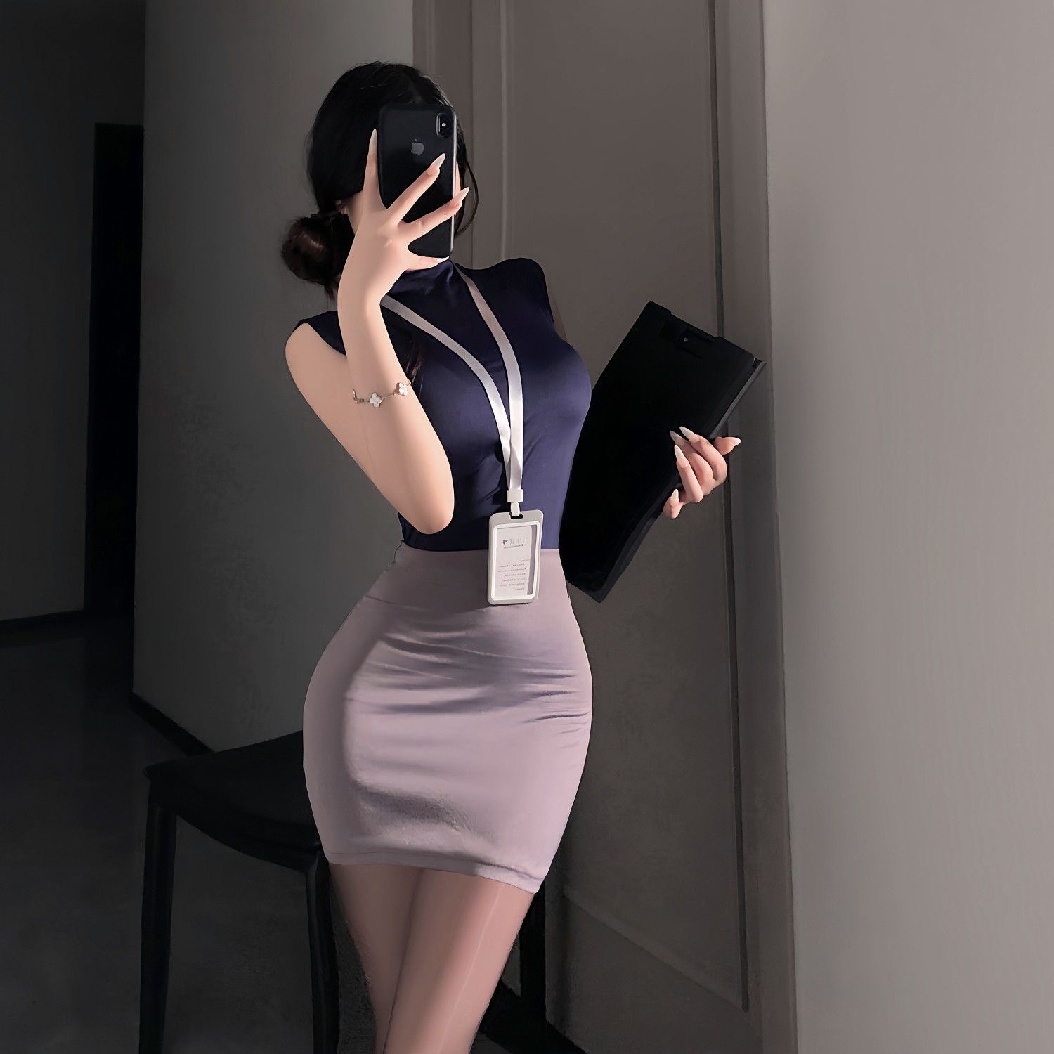 Women Bags For Office - 달콤한 스커트 세트 OL 섹시 퓨어