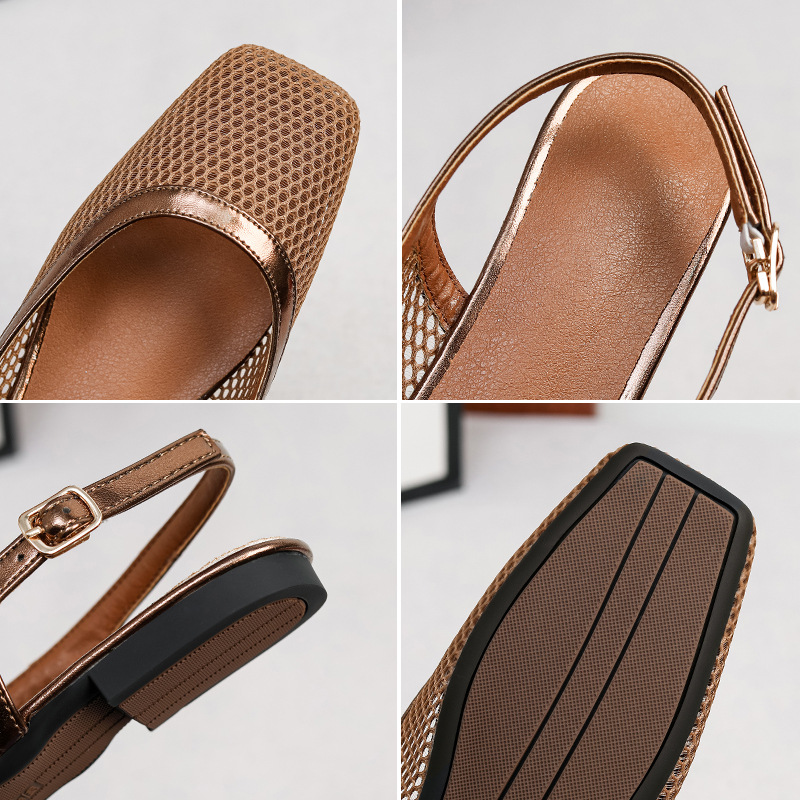 메쉬 스퀘어 토 슬리퍼 백 토 샌들 아웃웨어 여름 여성 - Women Bags And Shoes 리뷰 및 가격