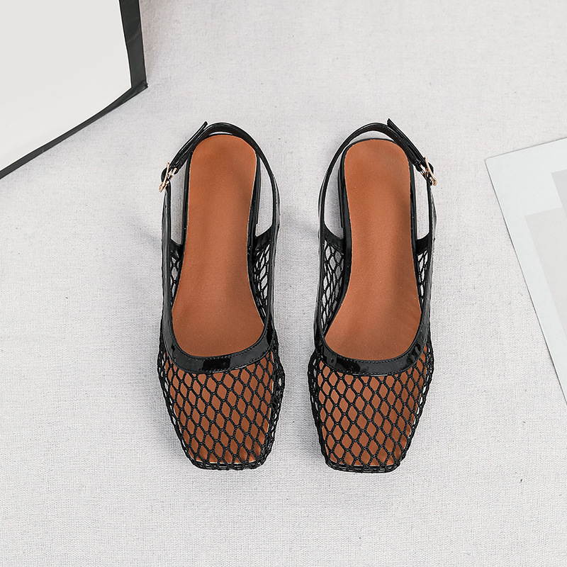 메쉬 스퀘어 토 슬리퍼 백 토 샌들 아웃웨어 여름 여성 - Women Bags And Shoes 리뷰 및 가격