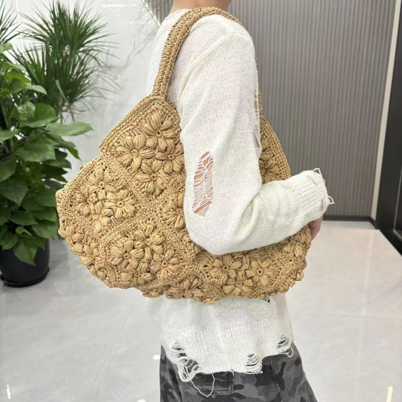 새로운 수제 라피아 풀잎 패턴 휴대용 여성 가방 해변  - Women Bags In Trend 리뷰 및 가격