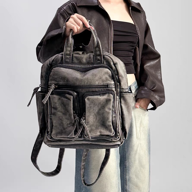 럭셔리 소프트 워시드 PU 가죽 백팩 트렌드 대학 가방 - Women Bags In Trend 리뷰 및 가격