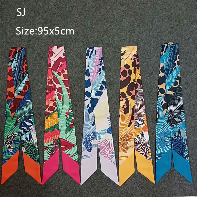 여성용 레오파드 나비 프린트 스키니 스카프, 실크 스카 - Women Bags Wholesale 리뷰 및 가격