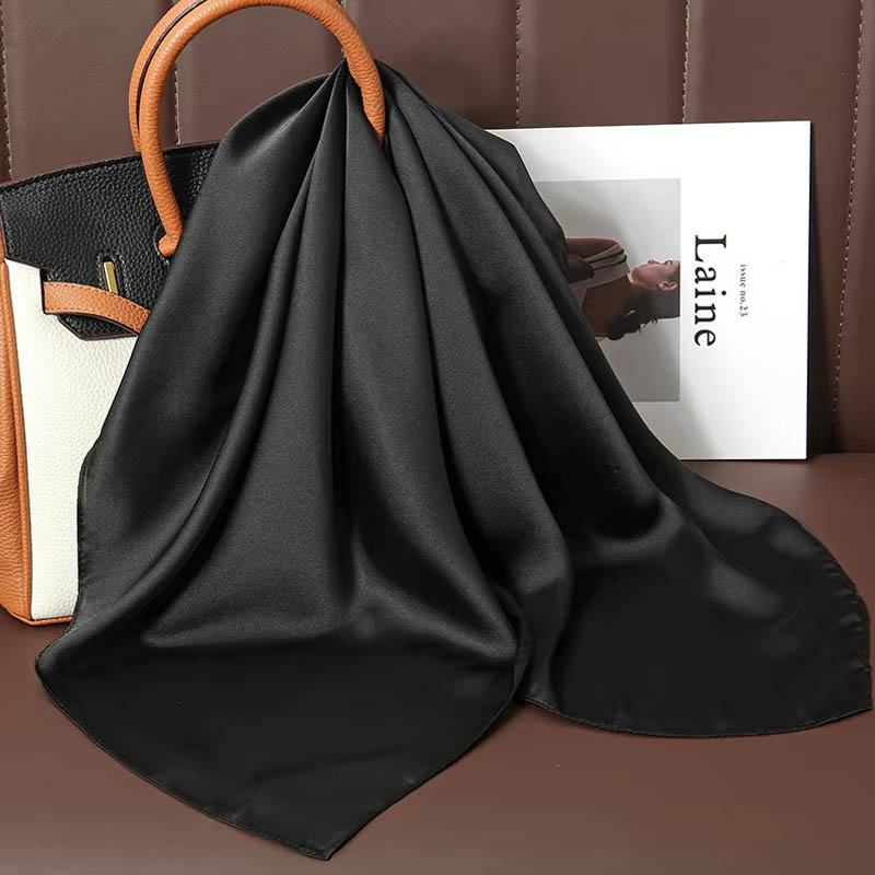 럭셔리 솔리드 컬러 실크 스카프 여성용 부드러운 새틴  - Women Bags For Office 리뷰 및 가격
