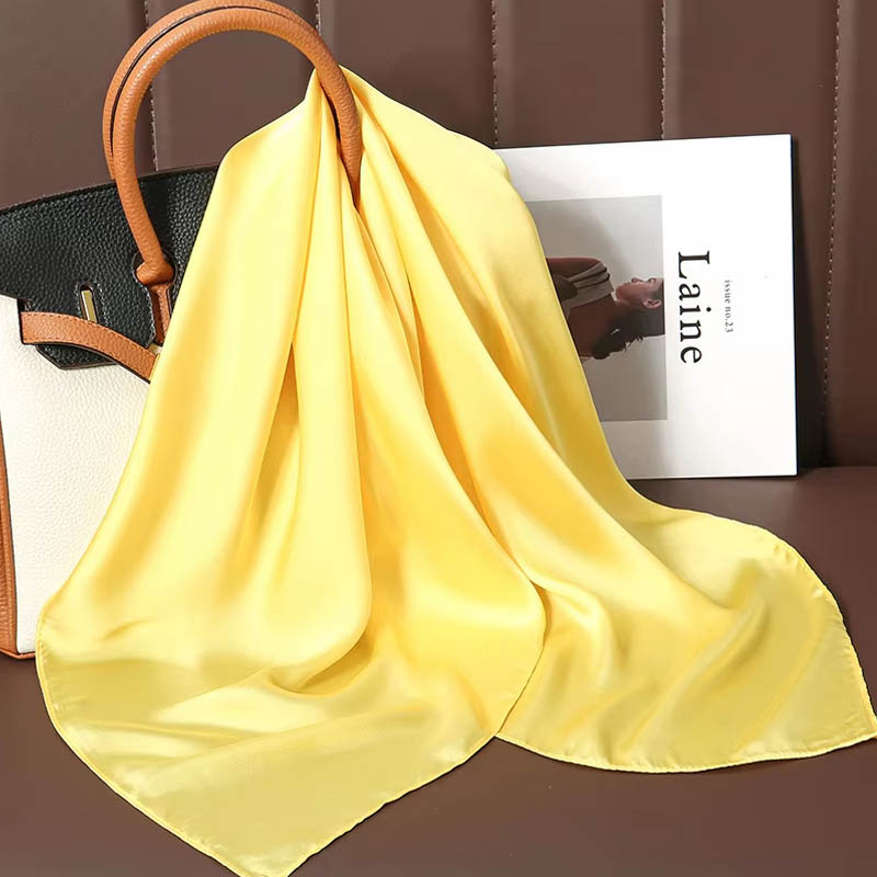 럭셔리 솔리드 컬러 실크 스카프 여성용 부드러운 새틴  - Women Bags For Office 리뷰 및 가격