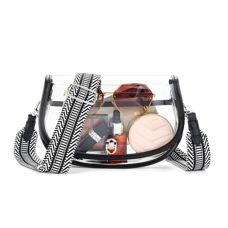 OUIO 전화 파우치 패션 클리어 PVC 새들 백 골드 - Women Bags Crossbody 리뷰 및 가격