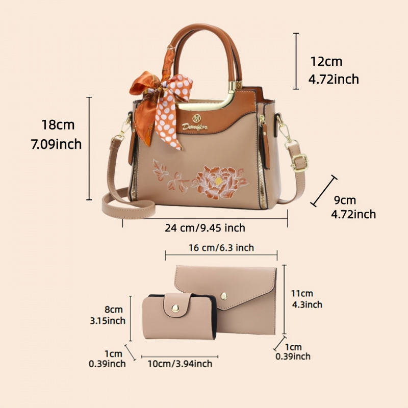 고품질 자수 핸드백 3종 세트, 데일리 데이트 및 사무 - Women Bags For Office 리뷰 및 가격