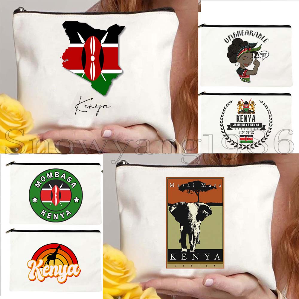 케냐 국장 깃발 지도 케냐 귀여운 여행용 화장품 가방  - Women Bags Kenya 리뷰 및 가격