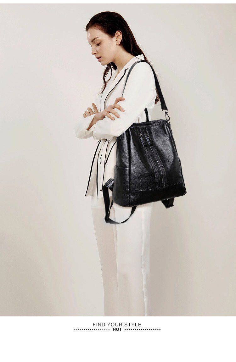여성 부드러운 가죽 배낭 학교 블랙 캐주얼 다기능 대학 - Women Bags For Office 리뷰 및 가격