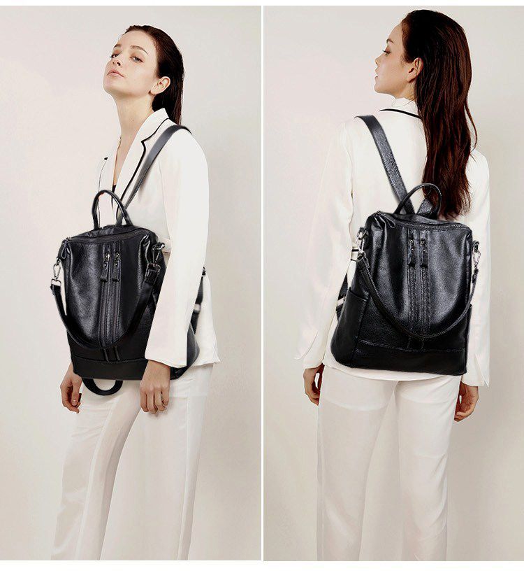 여성 부드러운 가죽 배낭 학교 블랙 캐주얼 다기능 대학 - Women Bags For Office 리뷰 및 가격