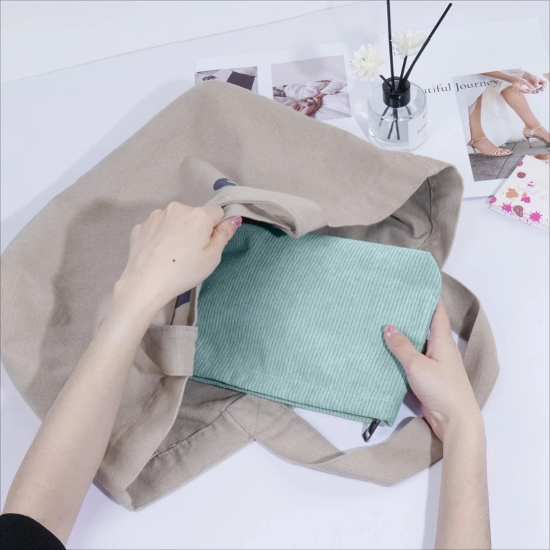 코듀로이 여행용 화장품 가방 휴대용 메이크업 수납 가방 - Women Bags Medium Size 리뷰 및 가격